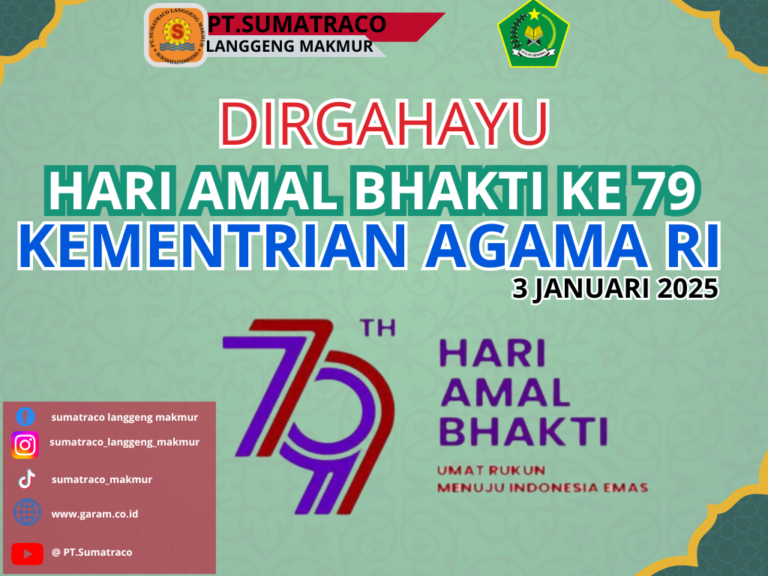 Hadirkan Semangat Amal Bhakti, PT Sumatraco Langgeng Makmur Ucapkan Selamat ke Kemenag RI