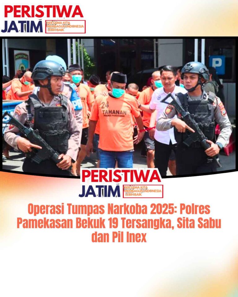 Operasi Tumpas Narkoba 2025: Polres Pamekasan Bekuk 19 Tersangka, Sita Sabu dan Pil Inex