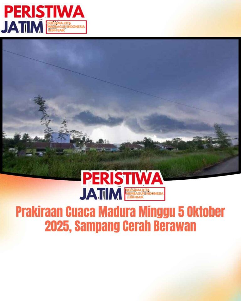 Prakiraan Cuaca Madura Minggu 5 Oktober 2025, Sampang Cerah Berawan