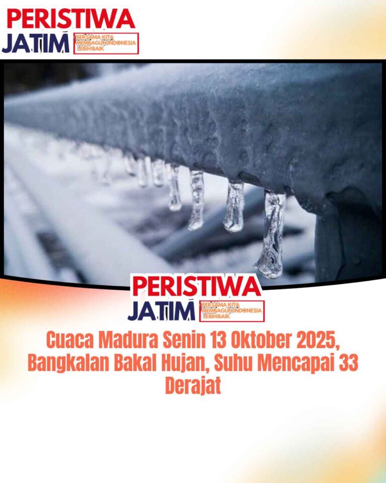 Cuaca Madura Senin 13 Oktober 2025, Bangkalan Bakal Hujan, Suhu Mencapai 33 Derajat