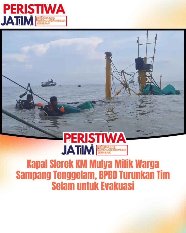 Kapal Slerek KM Mulya Milik Warga Sampang Tenggelam, BPBD Turunkan Tim Selam untuk Evakuasi