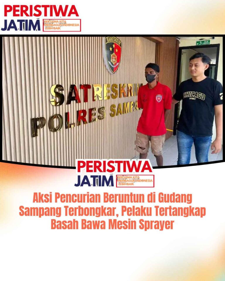 Aksi Pencurian Beruntun di Gudang Sampang Terbongkar, Pelaku Tertangkap Basah Bawa Mesin Sprayer