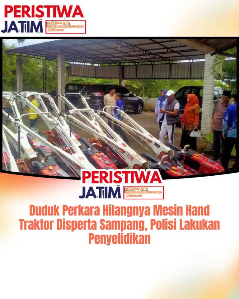Duduk Perkara Hilangnya Mesin Hand Traktor Disperta Sampang, Polisi Lakukan Penyelidikan