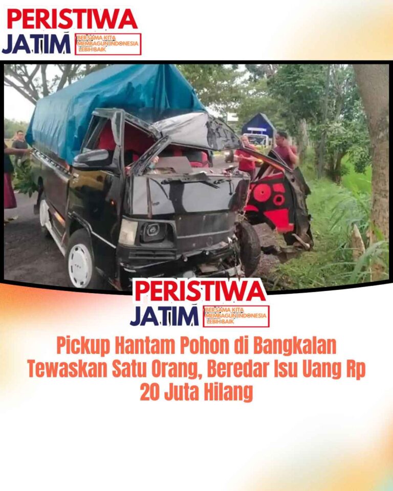 Pickup Hantam Pohon di Bangkalan Tewaskan Satu Orang, Beredar Isu Uang Rp 20 Juta Hilang