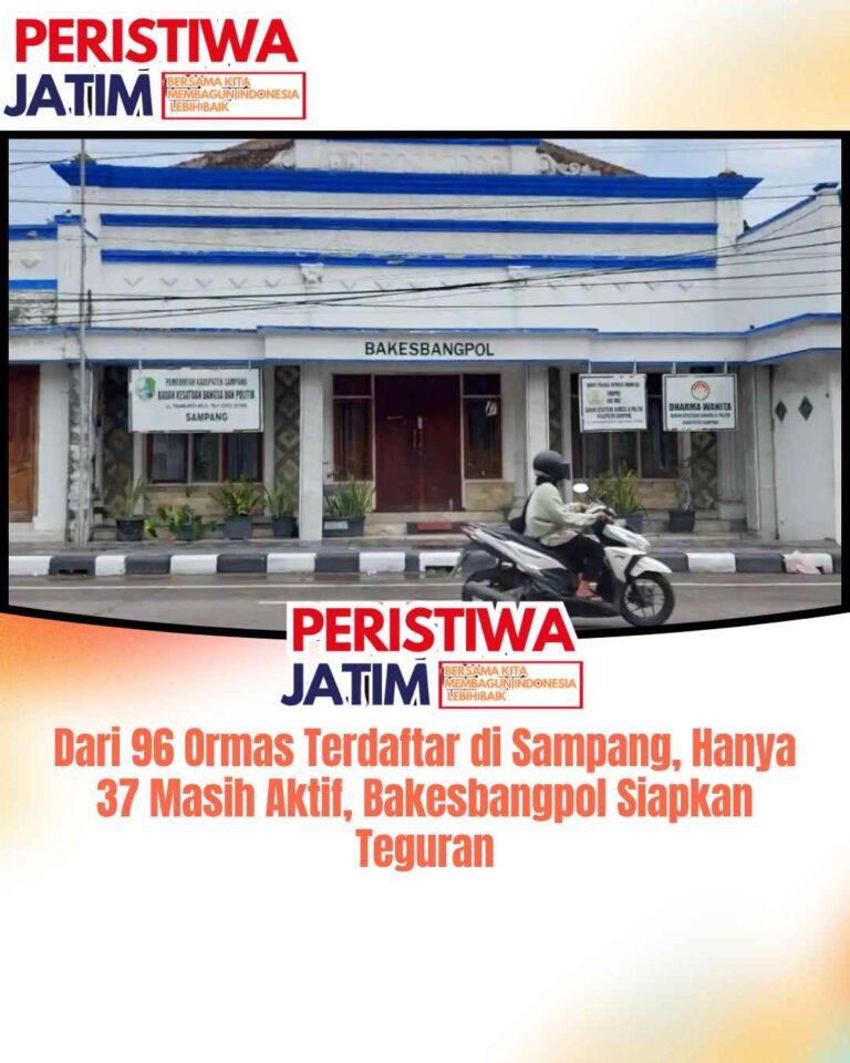 Dari 96 Ormas Terdaftar di Sampang, Hanya 37 Masih Aktif, Bakesbangpol Siapkan Teguran